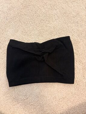 American Eagle Outfitters Black Strapless Ribbed Tube Top